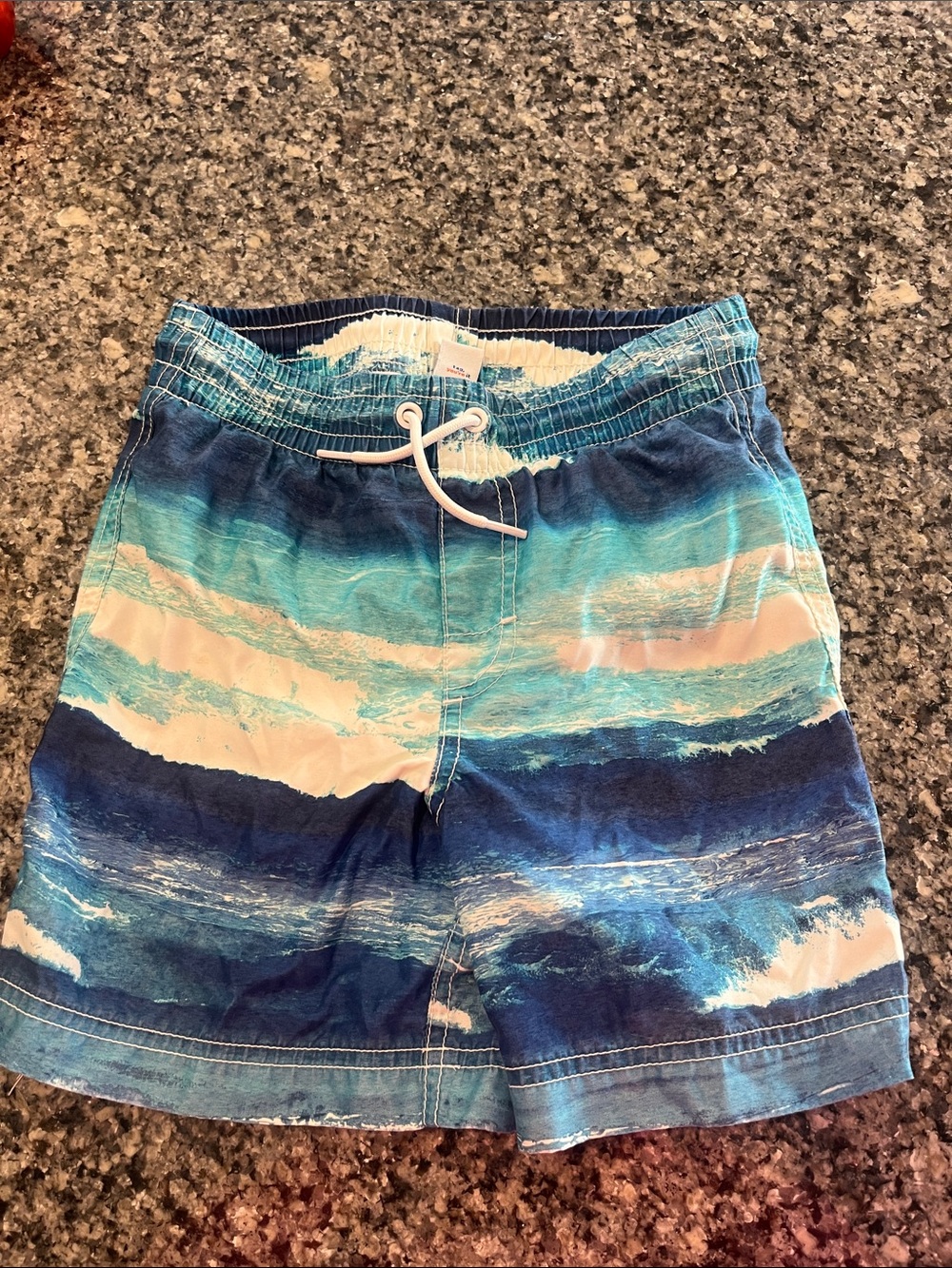 Boys Blue Stripe Swim Shorts